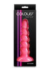 Colours Twist Silicone Dildo with Suction Cup - Pink - 6.5in