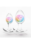 Cosmic Glams Silicone Anal Plug Kit - Multicolor/Rainbow - 2pc/Set
