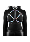 Cosmo Harness Crave Chest Harness - Multicolor/Rainbow - Large/XLarge