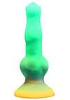 Creature Cocks Astro Cock Vibrating Glow In The Dark Silicone Dildo - Glow In The Dark/Multicolor