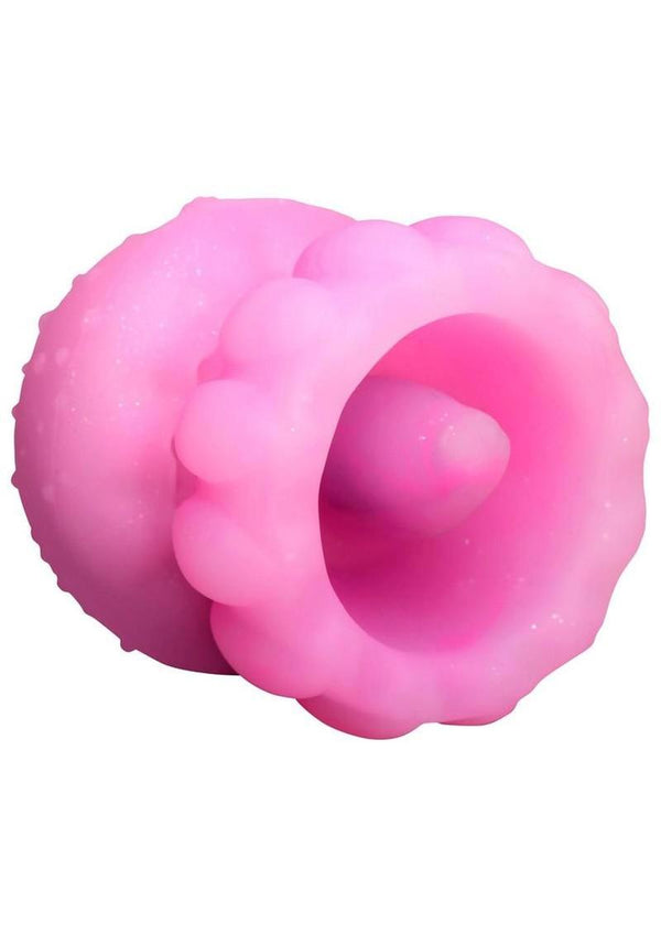 Creature Cocks Glow Jelly Licking and Vibrating Rechargeable Silicone Stimulator - Pink