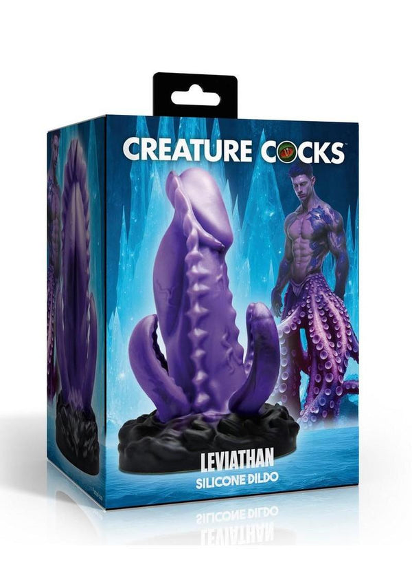 Creature Cocks Leviathan Silicone Dildo - Black/Purple