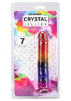 Crystal Jellies Dildo - Multicolor/Rainbow - 7in
