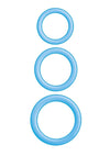 Enhancer Glow Rings Silicone Cockring - Blue/Glow In The Dark