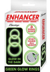 Enhancer Glow Rings Silicone Cockring - Glow In The Dark/Green