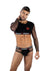 Envy Menswear Heartbreaker Mesh Crop Top and Briefs Set - Os - Black