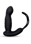 Envy Toys Remote Controlled Thruster Rechargeable Silicone P-Spot Vibrator and Dual Stamina Ring - Black