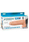 Fantasy X-Tensions Elite Vibrating Rechargeable Silicone Dual Density Hollow Strap-On - Vanilla - 6in