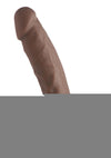 Fleshstixxx Silicone Rechargeable Vibrating Dong with Balls - Chocolate - 8in
