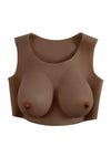 Gender X Breast Plate Silicone D Cup - Chocolate