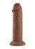 Girthy Vibrating Rechargeable Silicone Dildo - Caramel - 7in