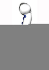 Glas Curved G-Spot Glass Textured Dildo - Blue/Clear - 6in