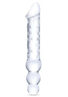 Glas Double Ended Glas Dildo with Anal Beads - Clear - 12in