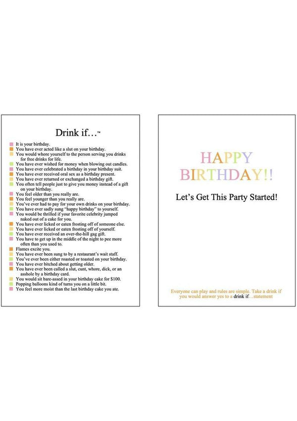 Greeting Card - Drink If... Card Game