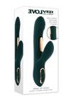 Heart Of Gold Rechargeable Silicone Rabbit Vibrator - Green