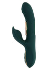 Heart Of Gold Rechargeable Silicone Rabbit Vibrator - Green