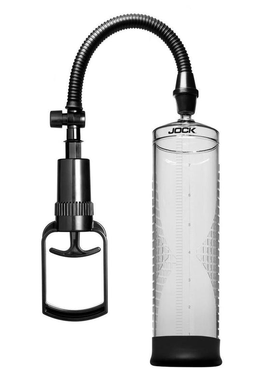 Jock Amp Up Penis Pump with Pull Rod - Black/Clear