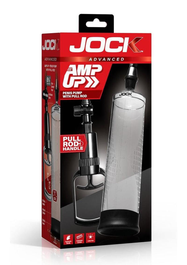 Jock Amp Up Penis Pump with Pull Rod - Black/Clear
