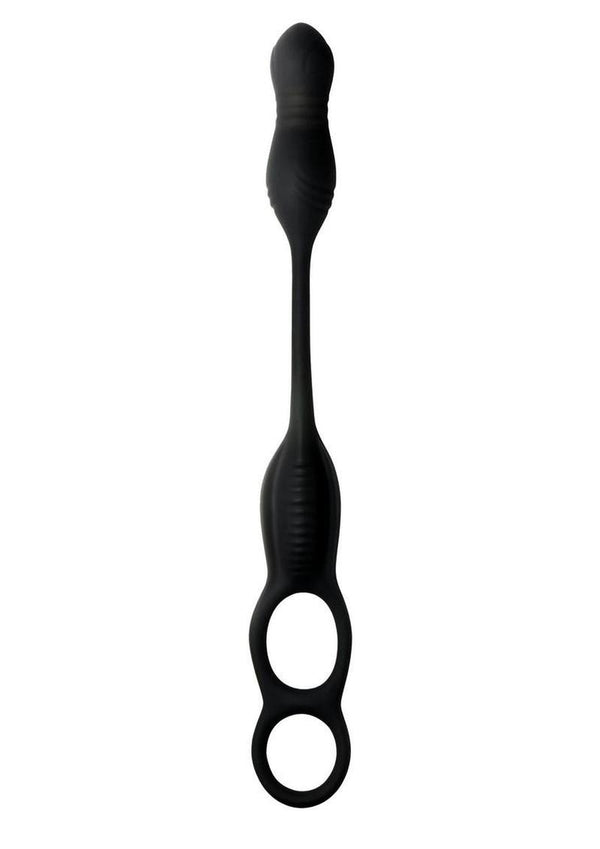 Jock Hyper Thrusting and Vibrating Rechargeable Silicone Anal Plug with C-Ring