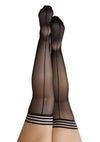 Kixies Lois Sheer Back Seamed Thigh High - Size A - Black - Small