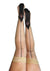 Kixies Ruby Sheer Thigh High with Seam and Cuban Heel - Size B - Black/Nude - Medium