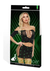 Lapdance Lingerie Diamond Crop Top and Skirt Set (2 Piece) - Os - Glow In The Dark
