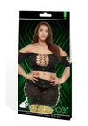 Lapdance Lingerie Diamond Crop Top and Skirt Set (2 Piece) - Queen Size - Glow In The Dark