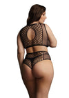 Le Desir Duo Net Key Hole Bra - Black - Queen - Set