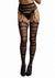 Le Desir Suspender Striped Pantyhose - Black - One Size