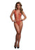 Le Desir V-Neck Teddy with Opaque Panels - One Size - Sunset Glow - Orange/Red - One Size