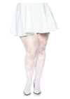 Leg Avenue Butterfly Net Tights - White - Queen/XLarge/XXLarge