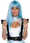 Leg Avenue Furry Angel Wing Body Harness - Black - One Size