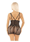 Leg Avenue Heart Net Mini Dress with Faux Garter Detail and G-String