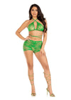 Leg Avenue Mary Jane Wrap Around Bra Top and Boy Shorts
