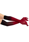 Leg Avenue Ombre Mesh Opera Length Gloves - Red - One Size