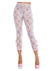 Leg Avenue Scalloped Trimmed Floral Lace Footless Capri Tights with Keyhole Bow Detail - White - One Size