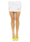 Leg Avenue Spandex Diamond Panty Hose - Neon Yellow - One Size