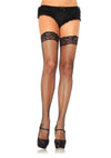 Leg Avenue Stay Up Fishnet Lace Top Thigh High - Black - One Size