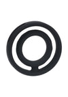 Levelz Classic Grooved Silicone Cock and Ball Ring - Black