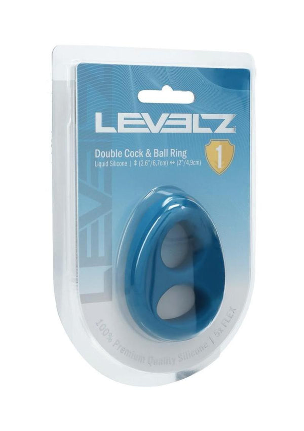 Levelz Double Liquid Silicone Cock and Ball Ring - Teal