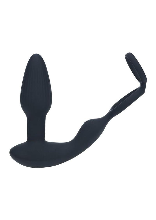 Levelz Dual Vibrating Rechargeable Silicone Prostate Stimulator with Rotating Beads Cock and Balls Rings with Remote Control