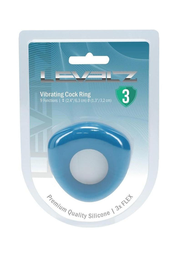 Levelz Sealed Liquid Silicone Rechargeable Vibrating Cock Ring - Teal