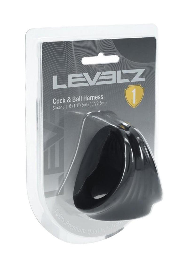 Levelz Silicone Cock and Ball Harness - Black