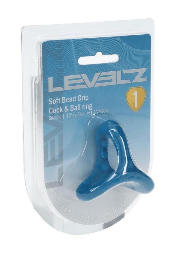 Levelz Soft Bead Grip Silicone Cock and Ball Ring - Teal