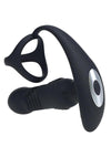 Levelz Vibrating and Thrusting Silicone Rechargeable Prostate Massager with Tri O Cock Ring - Black
