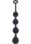Levelz Waterdrop Silicone Anal Balls - Black - Medium - 30mm