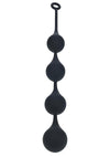 Levelz Waterdrop Silicone Anal Balls - Black - XXLarge - 60mm