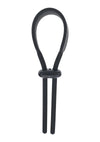 Levelz Wide Adjustable Silicone Lasso Cock Ring - Black - 5mm
