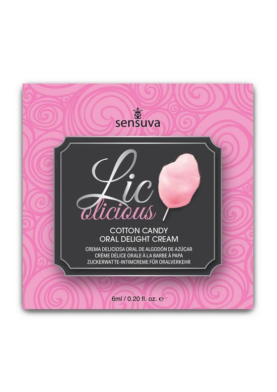 Lic-O-Licious Throat Coating Oral Delight Cream Cotton Candy 6ml Packet