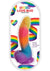 Love Bug Silicone Dildo with Suction Cup - Multicolor/Rainbow - 7in